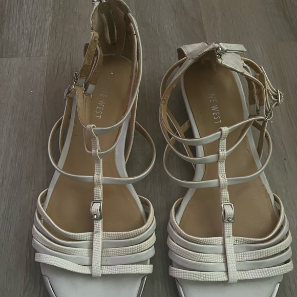 Women’s Nine West White Strappy Sandals - Picture 3 of 3